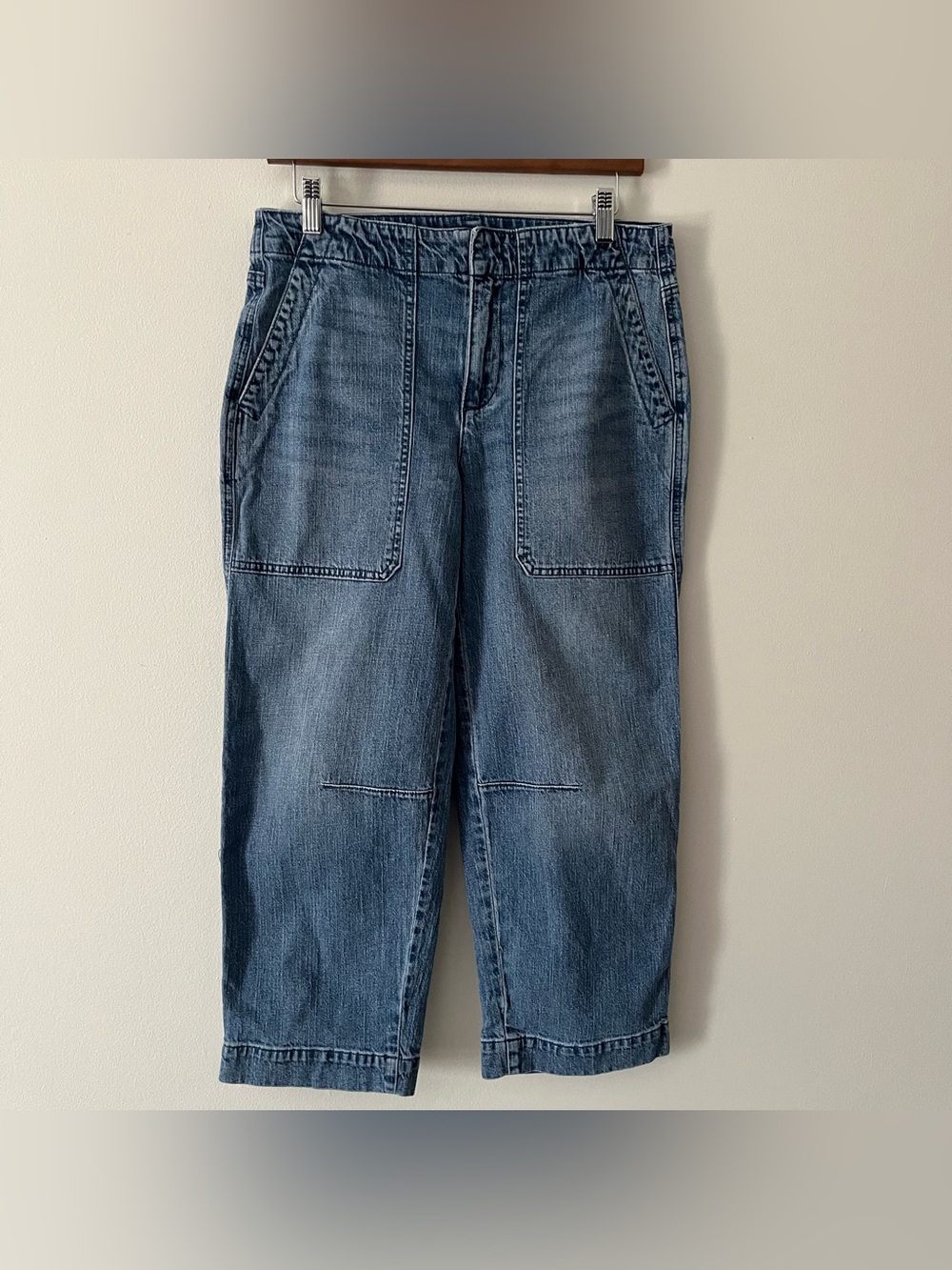 Talbot’s Linen Blend Straight Crop Utility Style Jeans Sz 6